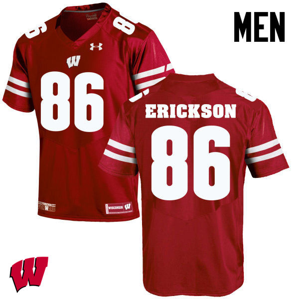 Wisconsin Badgers Men's #86 Alex Erickson NCAA Under Armour Authentic Red College Stitched Football Jersey CI40B42CX